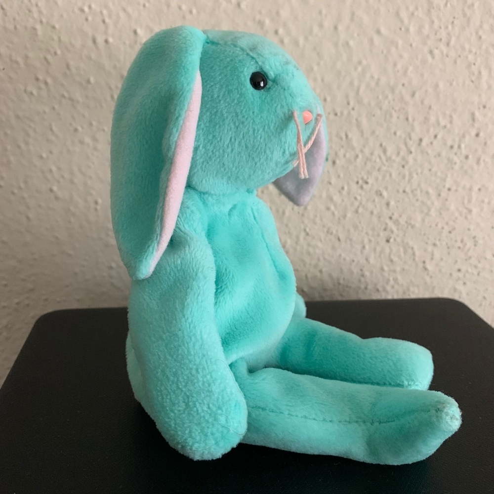 Hippity The Green Mint Bunny Ty Beanie Plush  Retired 1996 Rare Vintage Rabbit